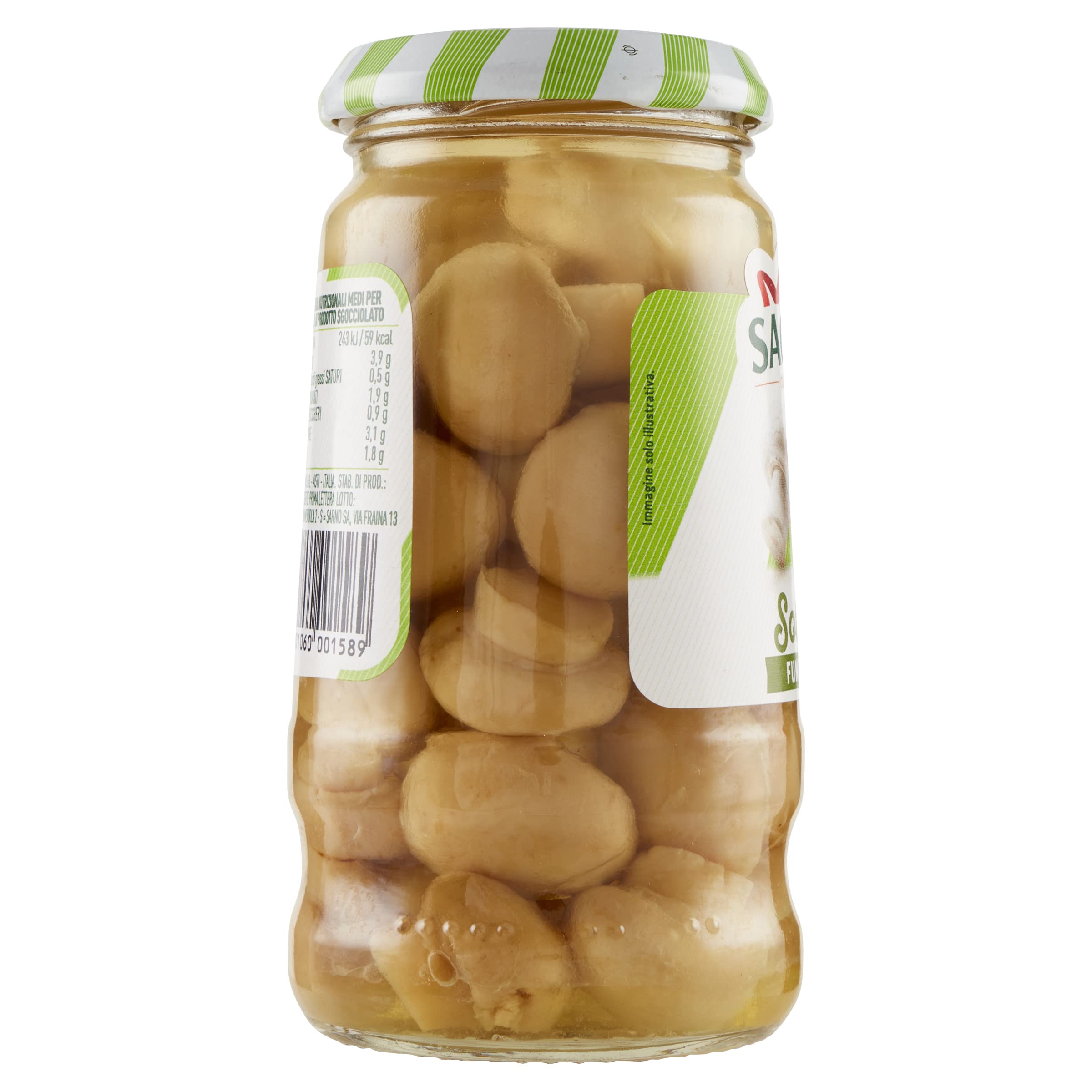 Saclà, Sottolì, Funghetti sottolio, Ideali per Aperitivo, Antipasto, Pizze, Insalate e per Arricchire i Tuoi Piatti, Vaso Vetro, 290g, Confezione da 12 pezzi