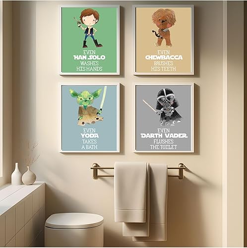 Miniatura 4 de Silly Goose Gifts Even In A Galaxy Far Far Away  Se cepillan los dientes tomar un baño, lavarse las manos para la decoración de pared del baño