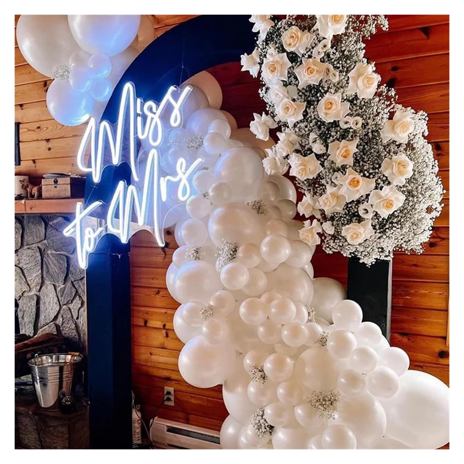 Wiszące neony artystyczne Miss To Mrs Neon Sign Wedding Zaręczyny Party Bridal Shower Dekoracja Dom(50cm)