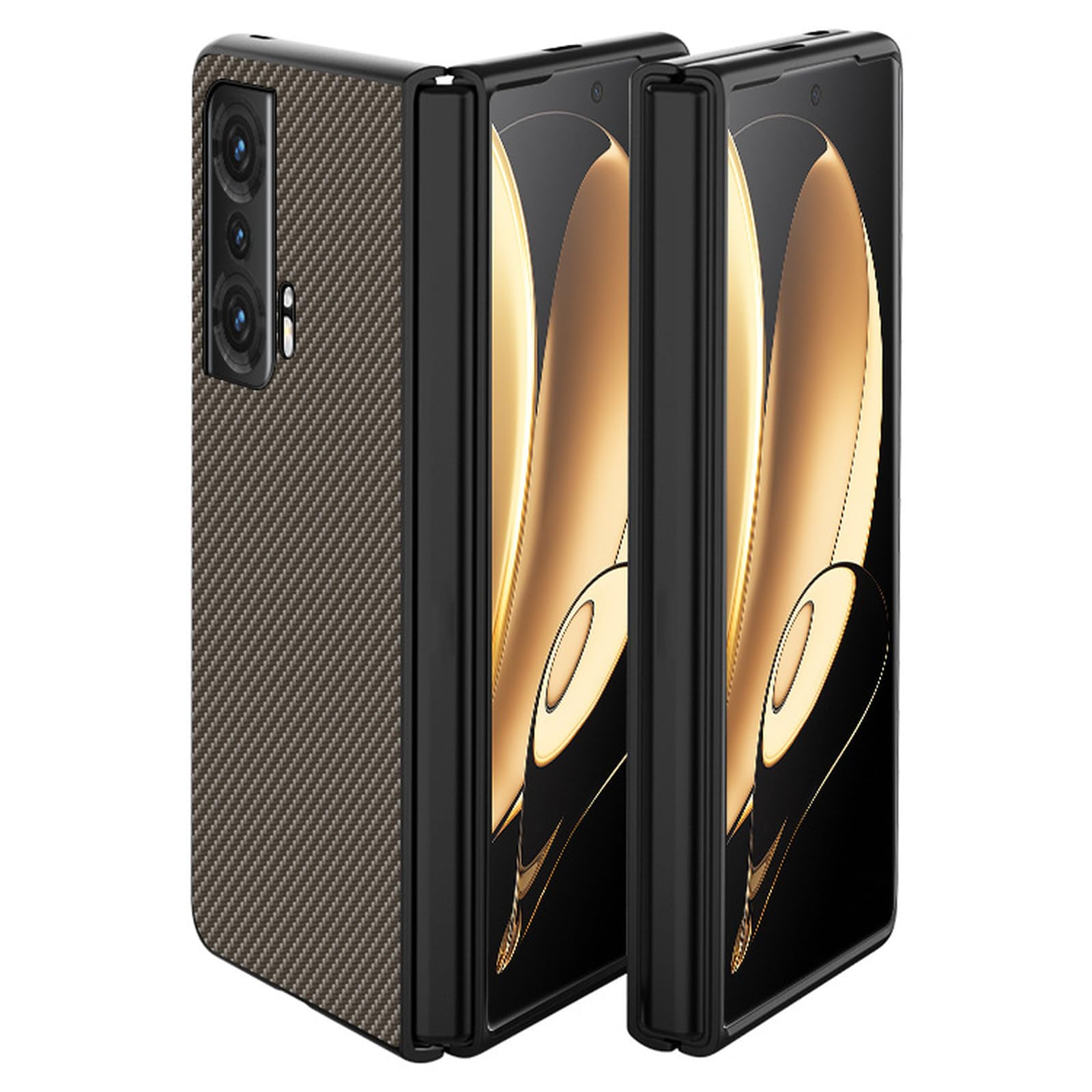 EKSED Custodia per Honor Magic V/VS, Cover antiurto in fibra di carbonio Texture in pelle PU Custodia protettiva pieghevole resistente per Honor Magic V/VS 2022