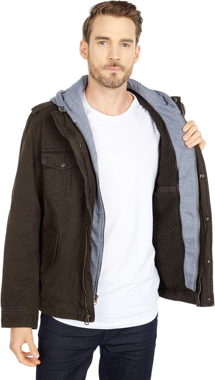 Мужские Levi's® Two-Pocket Hoodie with Zip Out Jersey Bib/Hood and Sherpa Lining — фото 3