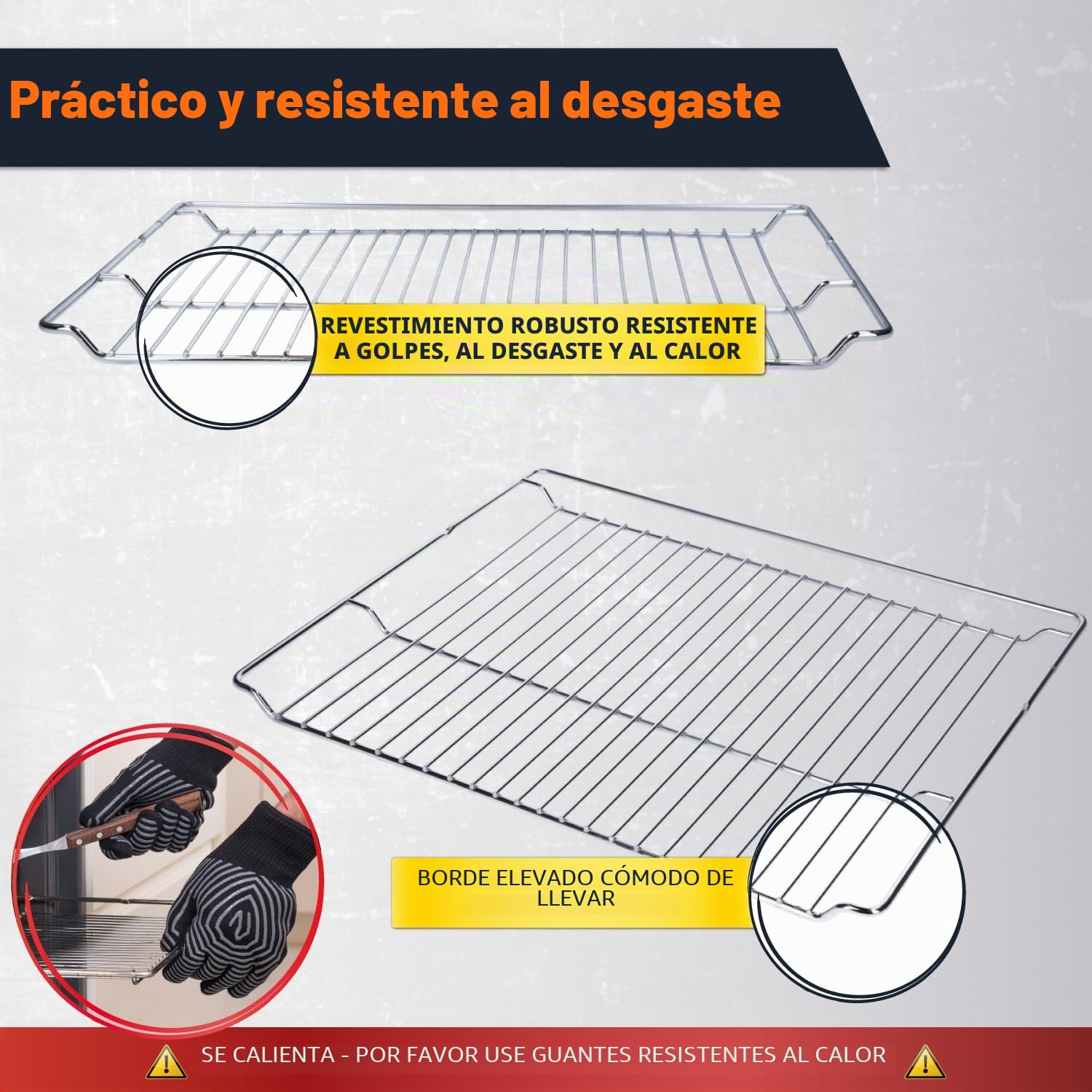 Kenekos - Rejilla para horno, 465 x 375 x 21 mm, compatible con Bosch Siemens como 00574876/574876 HEZ334000, resistente al calor, apto para lavavajillas, parrilla para tartas, parrilla para horno