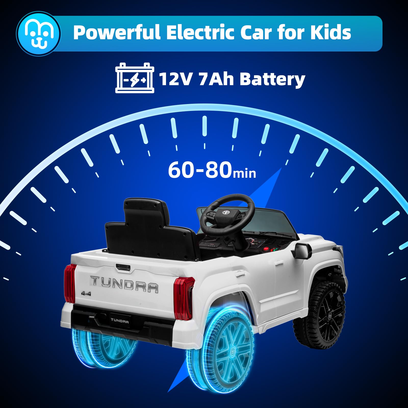 Licensed Toyota 12V Kids Ride-On Truck - Electric Car With Remote Control & LED Lights