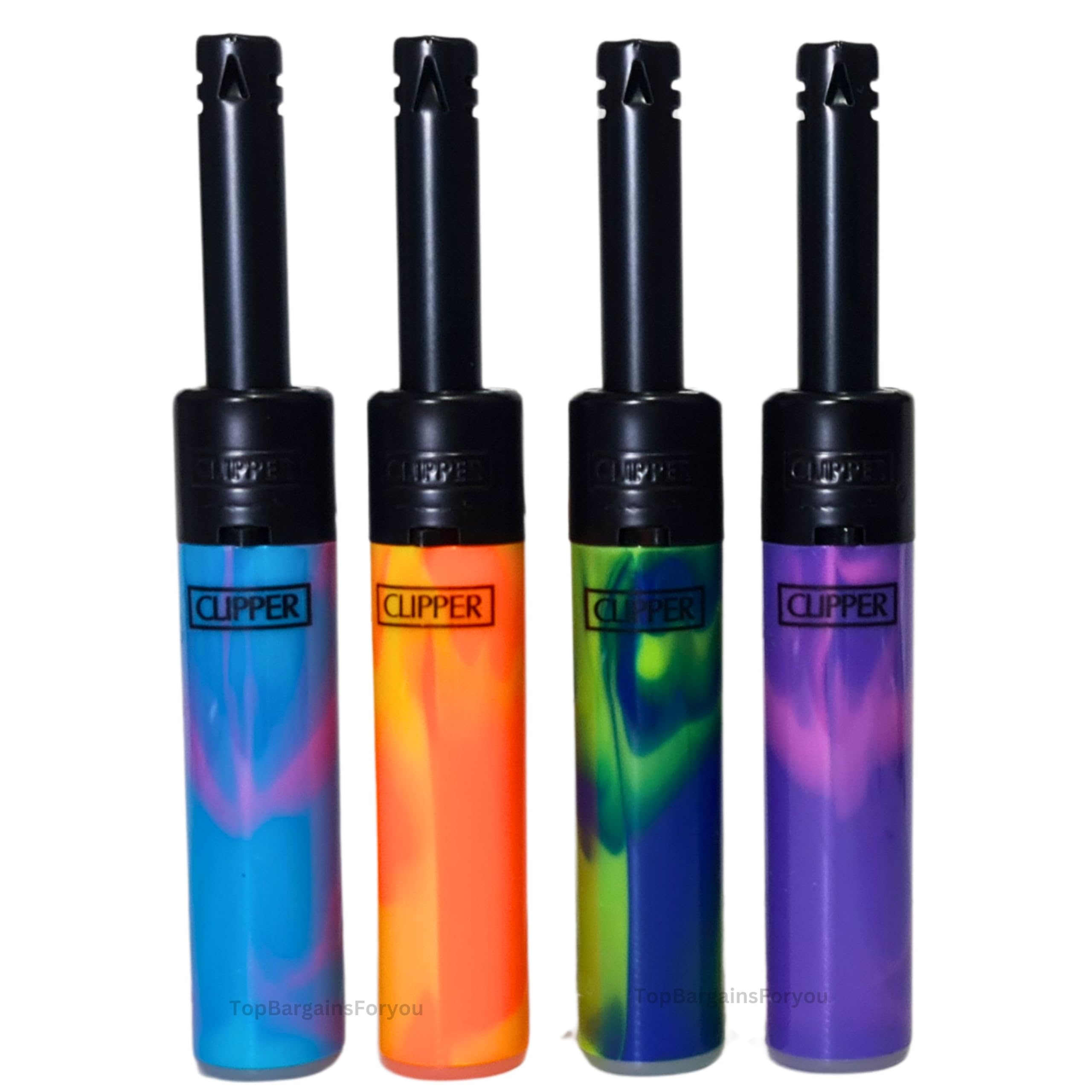 Zactly Multicolour - Mini Tube Mix Colour Nebula Clipper Lighters Set Windproof, Refillable Gas Lighters, Long Nose Candle Lighter, Rare Limited Edition Design