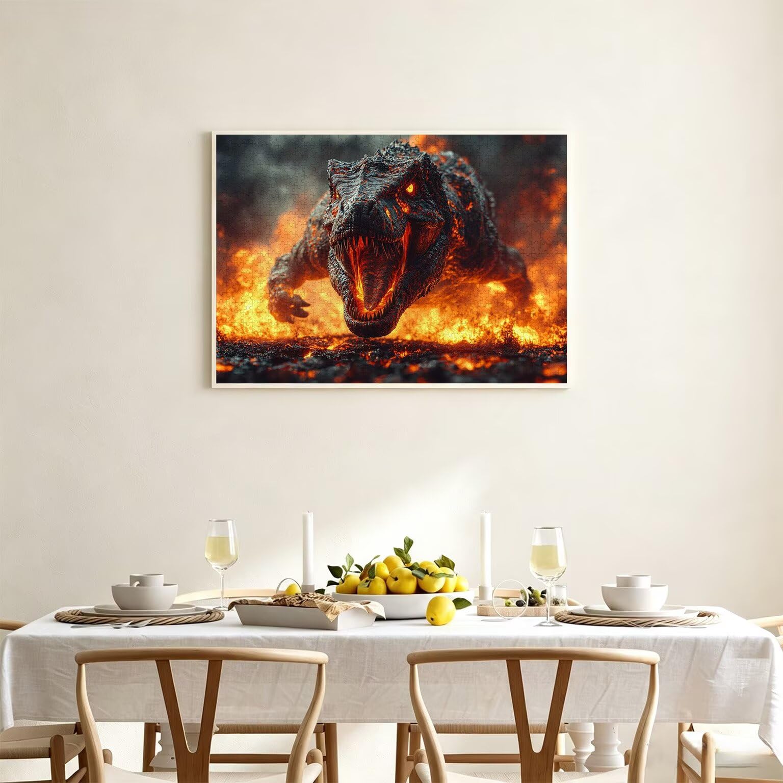 Puzzle dla dorosłych 6000, płomień dinozaura, 179 x 105 cm, n-361