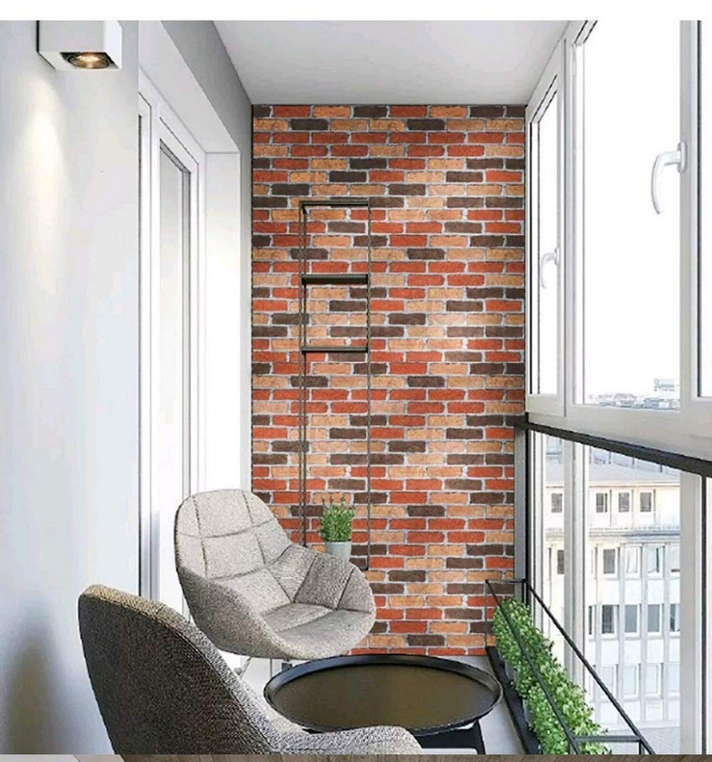 Impression Modern Red Brick Stone Home Wallpaper, 3D Pattern Self Adhesive Peel and Stick Waterproof HD Wallpaper (PVC Vinyl Stickers, 500 x 45 cm, Multicolour) (B089SNQ8PG) Amazon Price History, Amazon Price Tracker