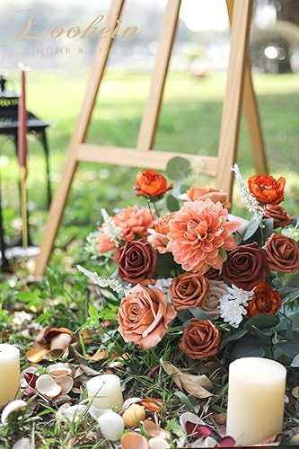 Miniatura 4 de Lookein Juego de 5 flores artificiales para decoración de boda, ramo de mesa, centros de mesa, arco de pasillo, decoración de flores, despedida de