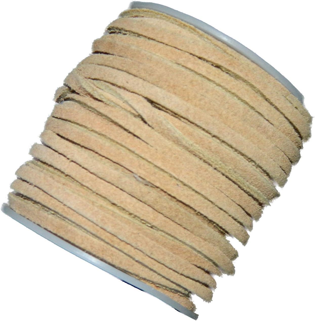 Natural 4mm Flat Genuine Suede Lace Leather Cord 25 Yard Spool 4x1.5mm