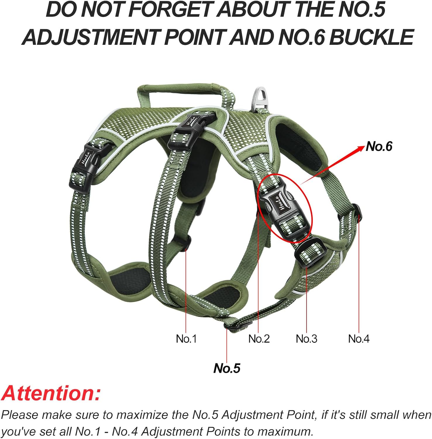 HEELE Dog Harness, Escape Proof Dog Harness, Release on Neck, No Pull Reflective Adjustable Vest with Durable Handle, Dog Harness for Outdoor Training Walking, Dog Harness for Medium/Active Dogs, M