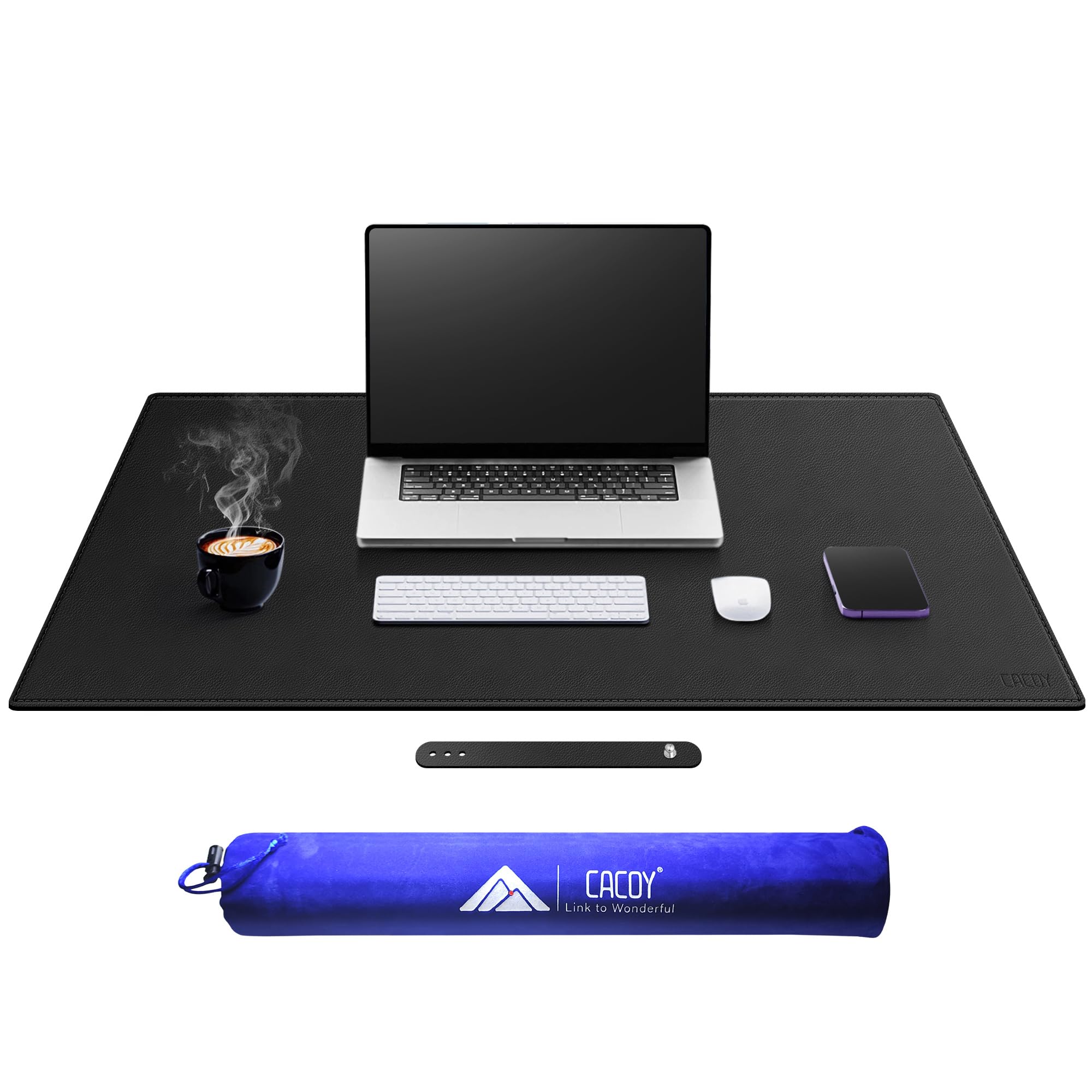 Cacoy 31.5" x 24" Leather Desk Mat, Large Desk Protector Mat, PU Leather Desk Pad, Non-Slip Large Gaming Mouse Pad, Desk Blotter, Desk Pads on Top of