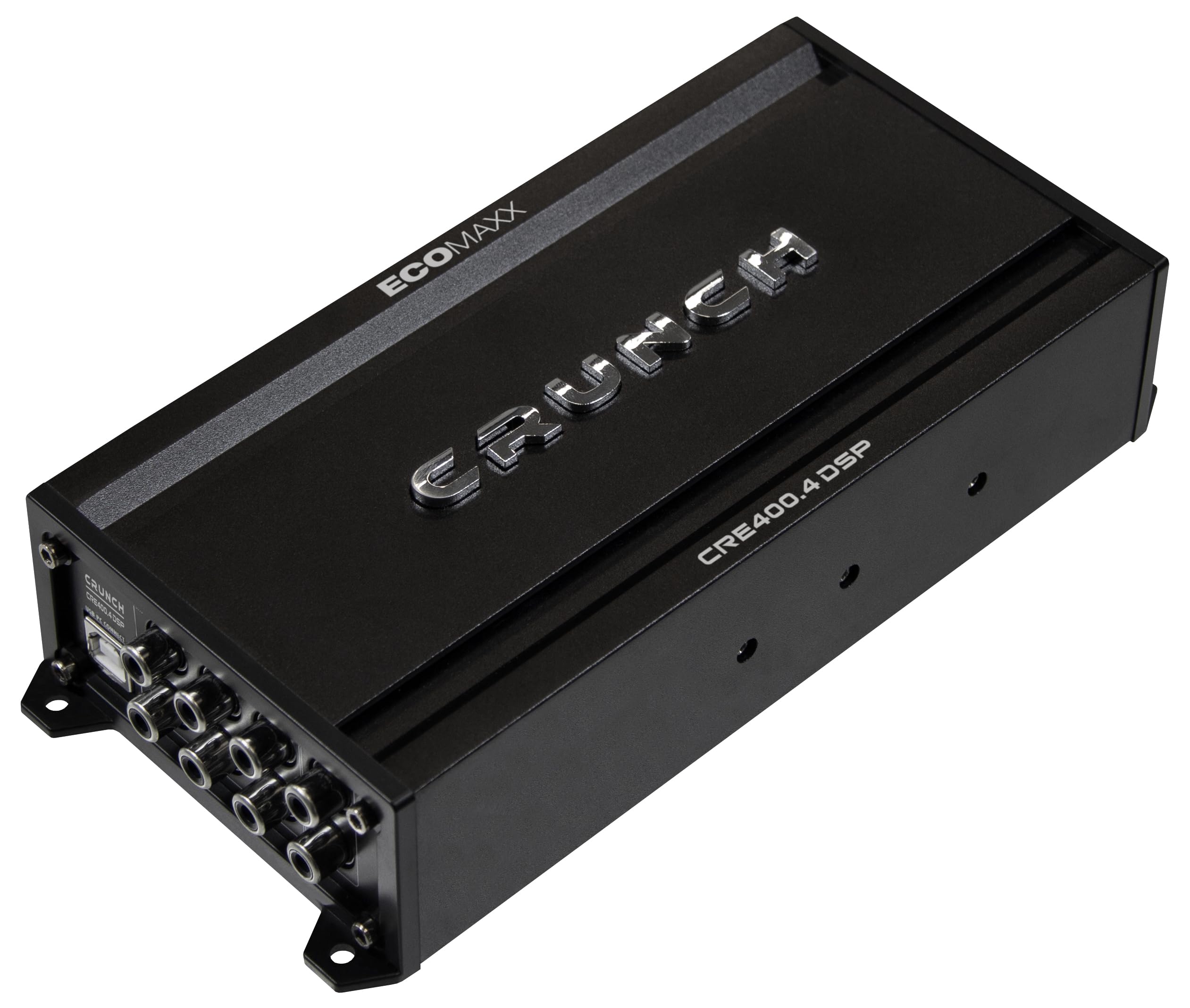 CRUNCH CRE400.4DSP - 4 Kanal CLASS A/B Auto Verstärker - 4 x 50W - und integriertem 6 Kanal 32 Bit DSP - integriertem Bluetooth für Audio Steaming und APP Steuerung | ECOMAXX Serie