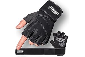 Trideer Men's Weight Lifting Gloves with Wrist Support and Enhanced Grip