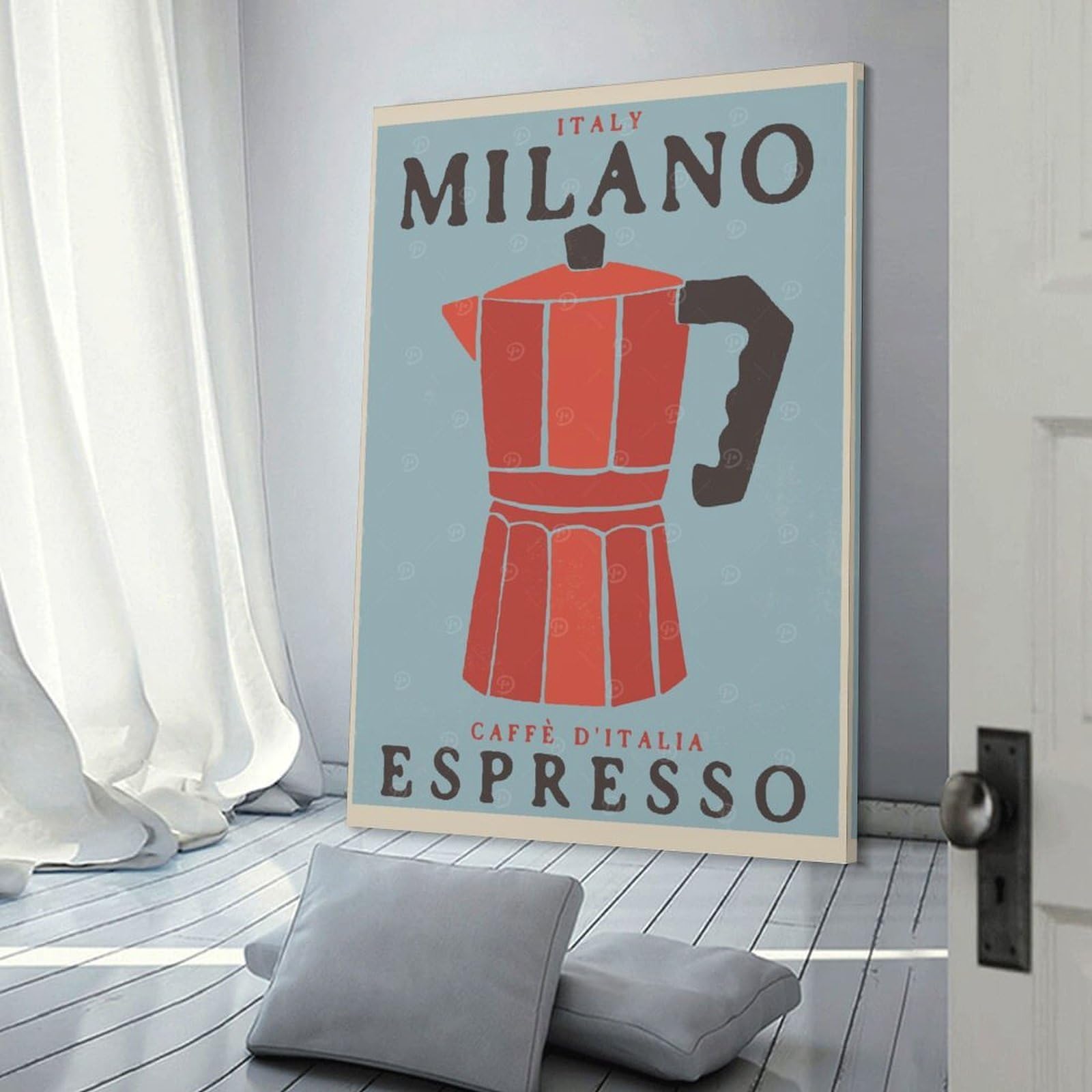 Junmoney Milano Espresso Decorative Wall Artwork, 20x30inch(50x75cm), for Corridors, Hallways Or Apartment Entries, Home Artwork for First Impressions