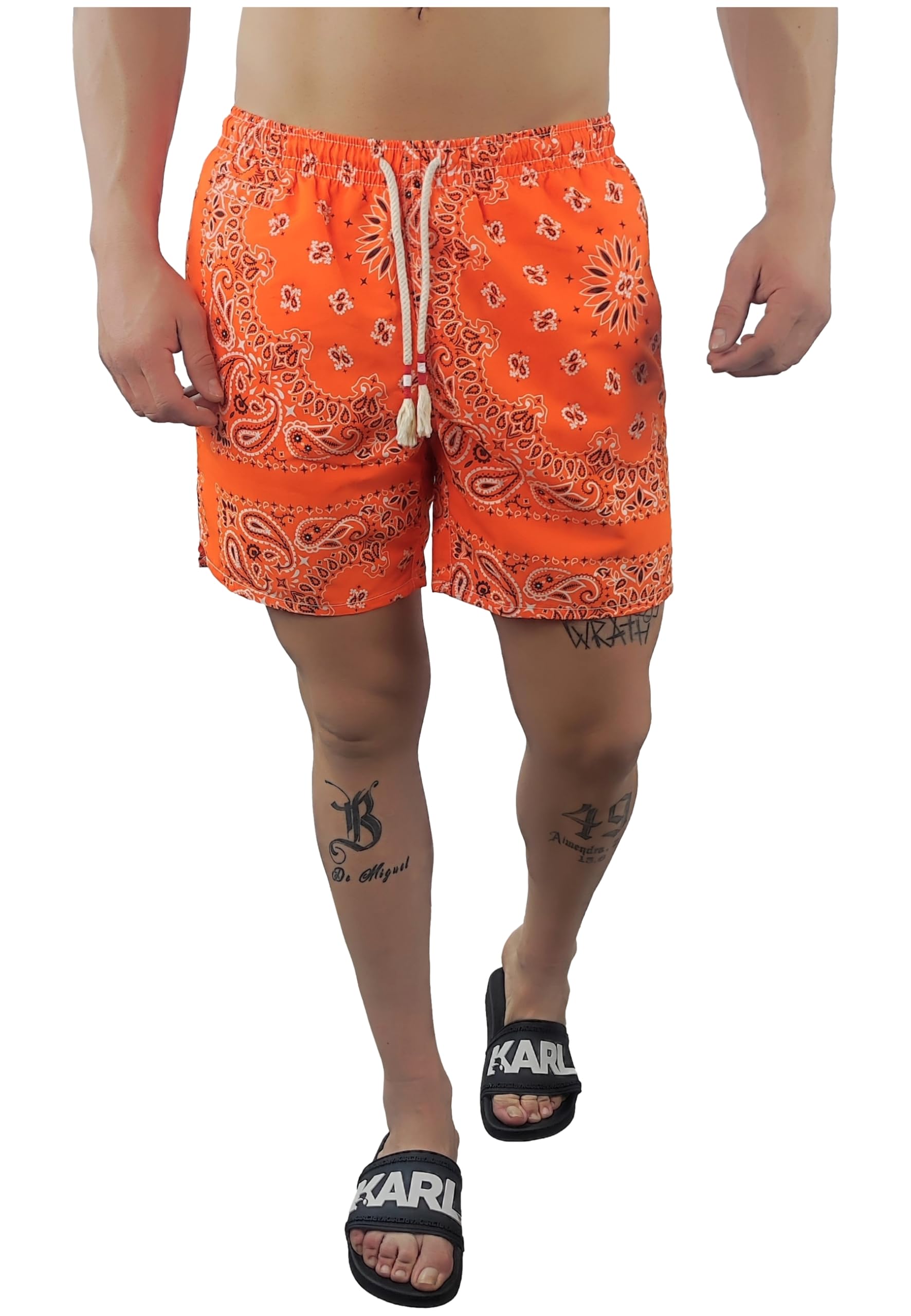 Saint Barth MC2 Costume da bagno con stampa Bandana Round Colore Arancione