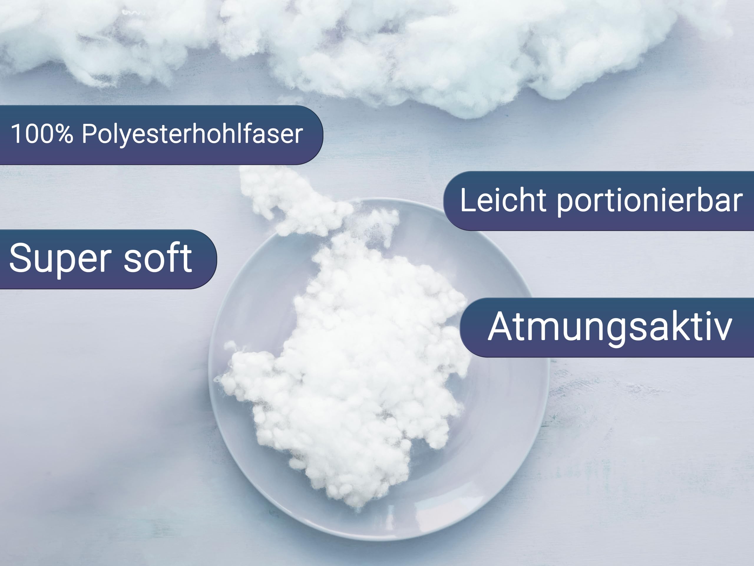 ZOLLNER Füllmaterial Kissen, 3kg, Polyesterhohlfaser Flocken, weiß