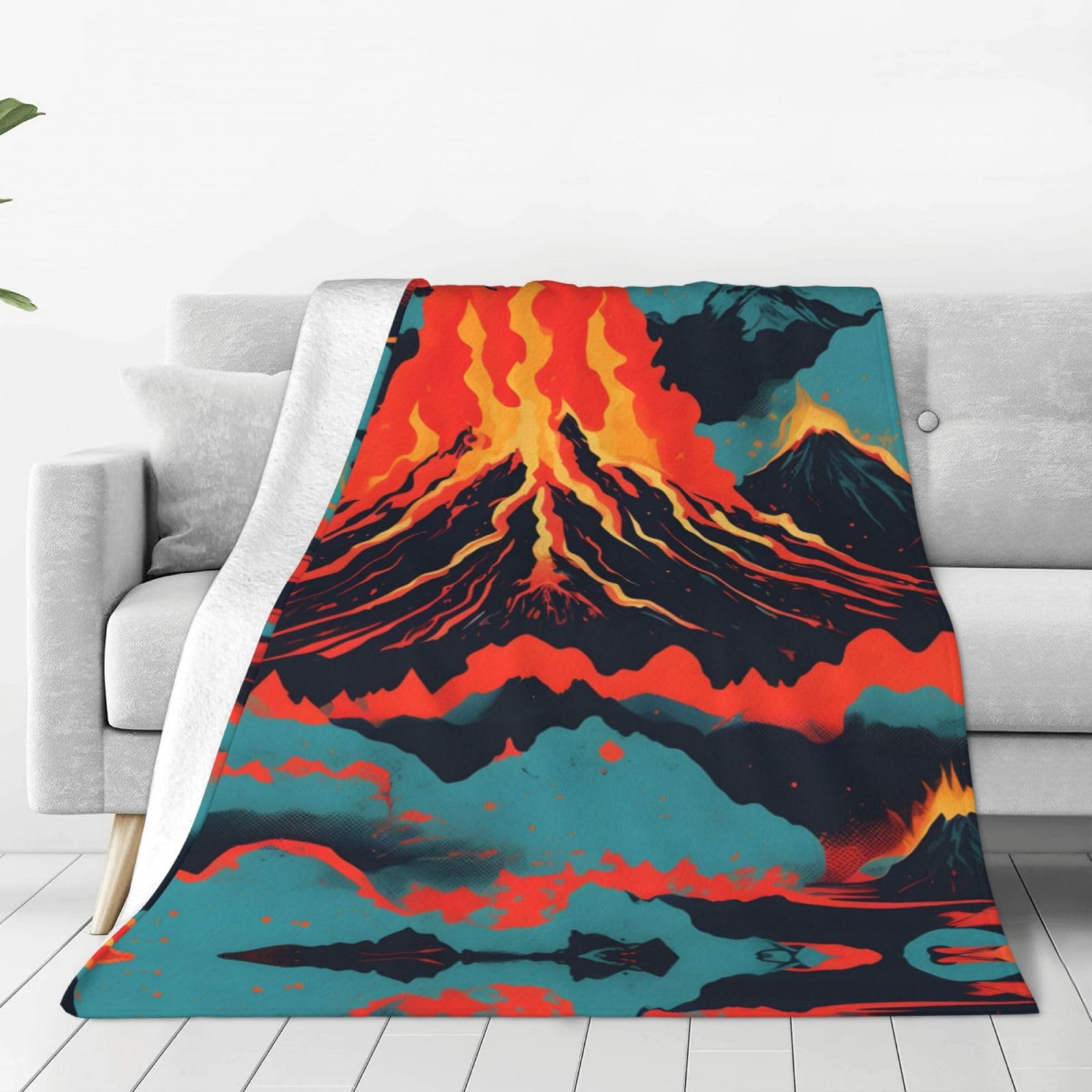 Couverture en flanelle Volcano pour canapé et lit, plaid léger et chaud de salon