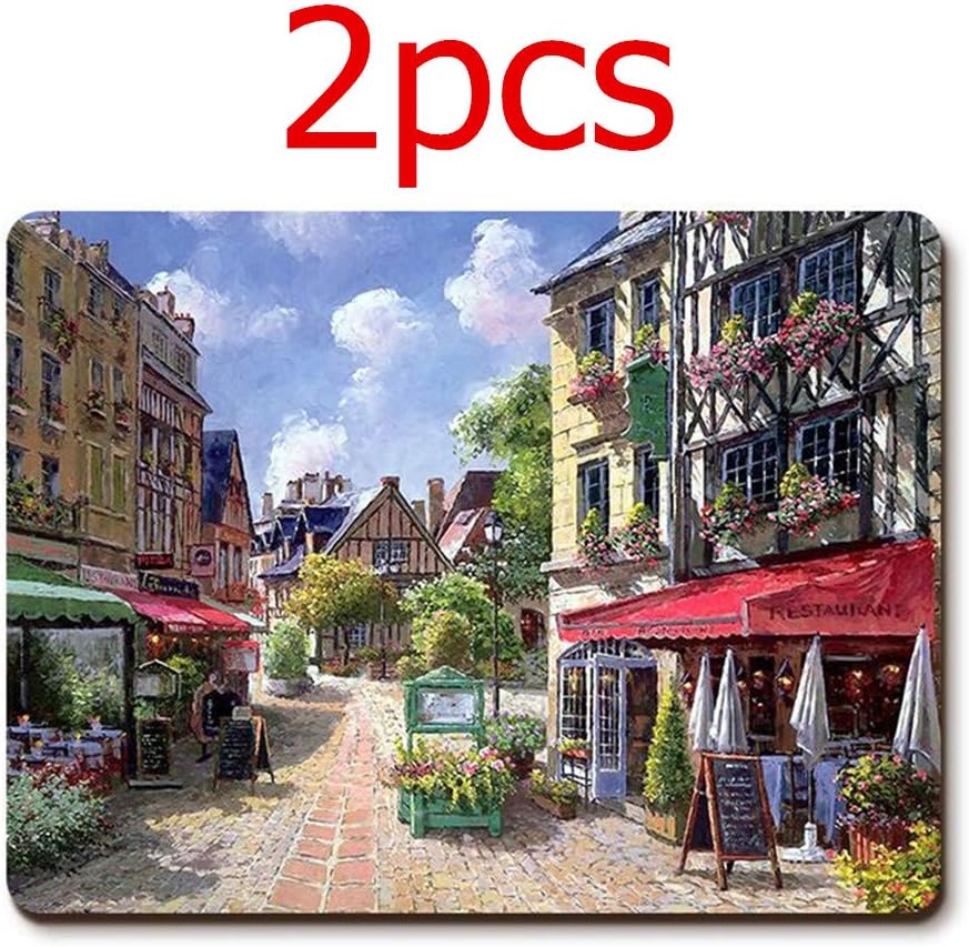 Cork Coaster for Dining Table Heat-Resistant Placemats Kitchen Pot Coaster Holiday Party Table Elegant Landscape Decor 2 PCS - 40 x 30 cm (15.7 X 11.8 Inch)