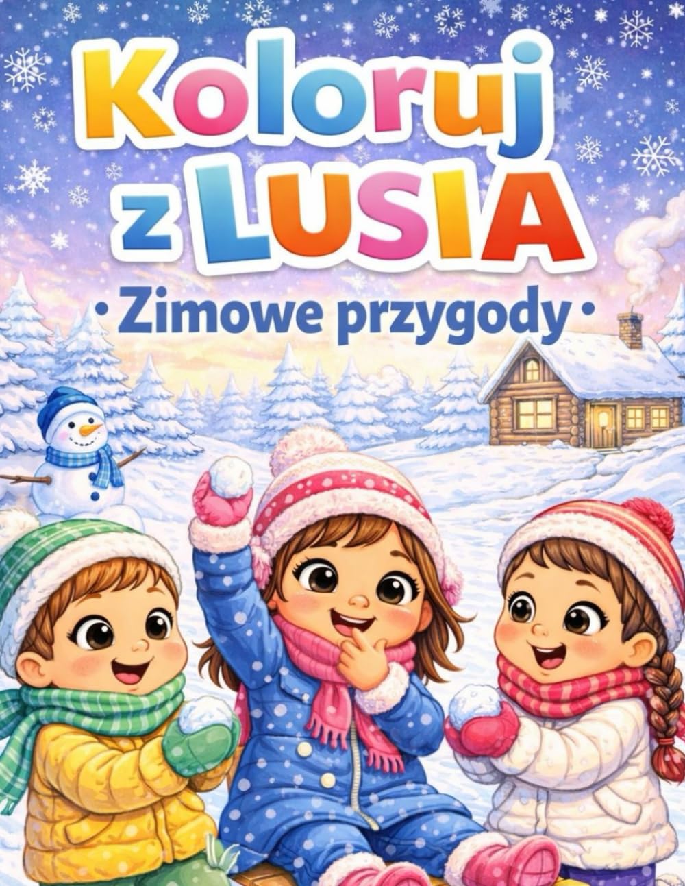 Koloruj z LUSIĄ. Zimowe przygody. Kolorowanki dla dzieci. Kolorowanki zimowe dla dzieci. Sporty i zabawy zimowe. Idealne na prezent. Dla dzieci od 4 - 7 lat. (Color with LUSIA)