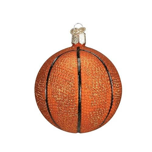Old World Christmas Basketball Glass Blown Ornament for Christmas Tree,