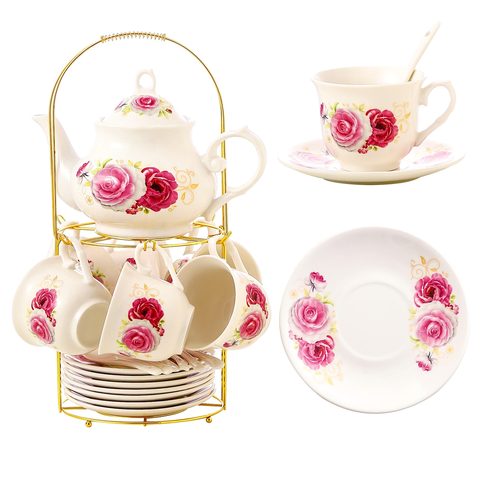 20-Pieces Porcelain Tea Sets For Women