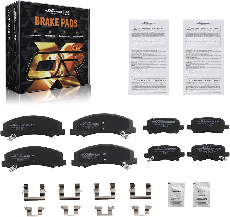 Pastilhas de freio cerâmicas maXpeedingrods dianteiras e traseiras para Chevrolet Impala – conjunto com 8 unidades