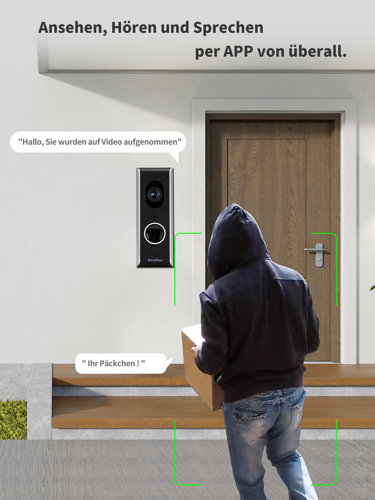 SecuFirst Türklingel mit Kamera mit Chime,Video Türklingel Kabelgebunden