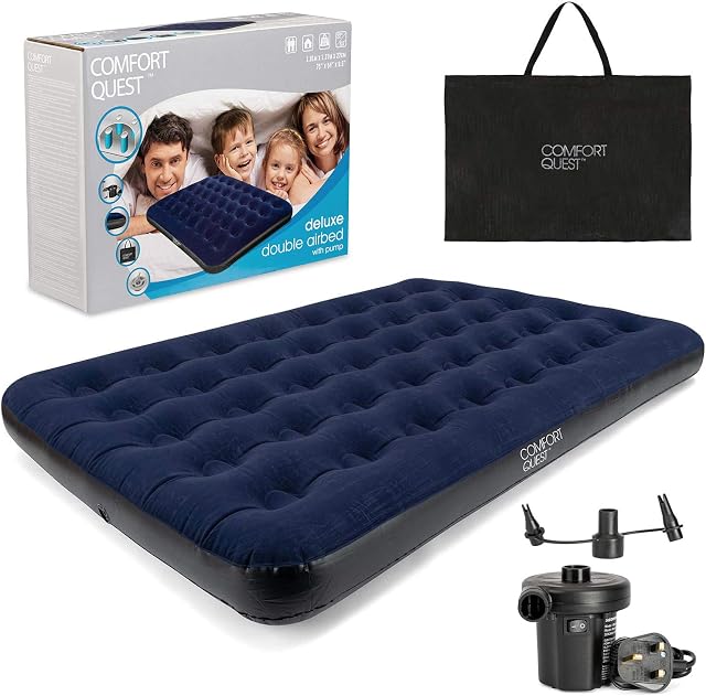Double Airbed Inflatable Camping Blow Up Mattress Air Bed And Electric Pump