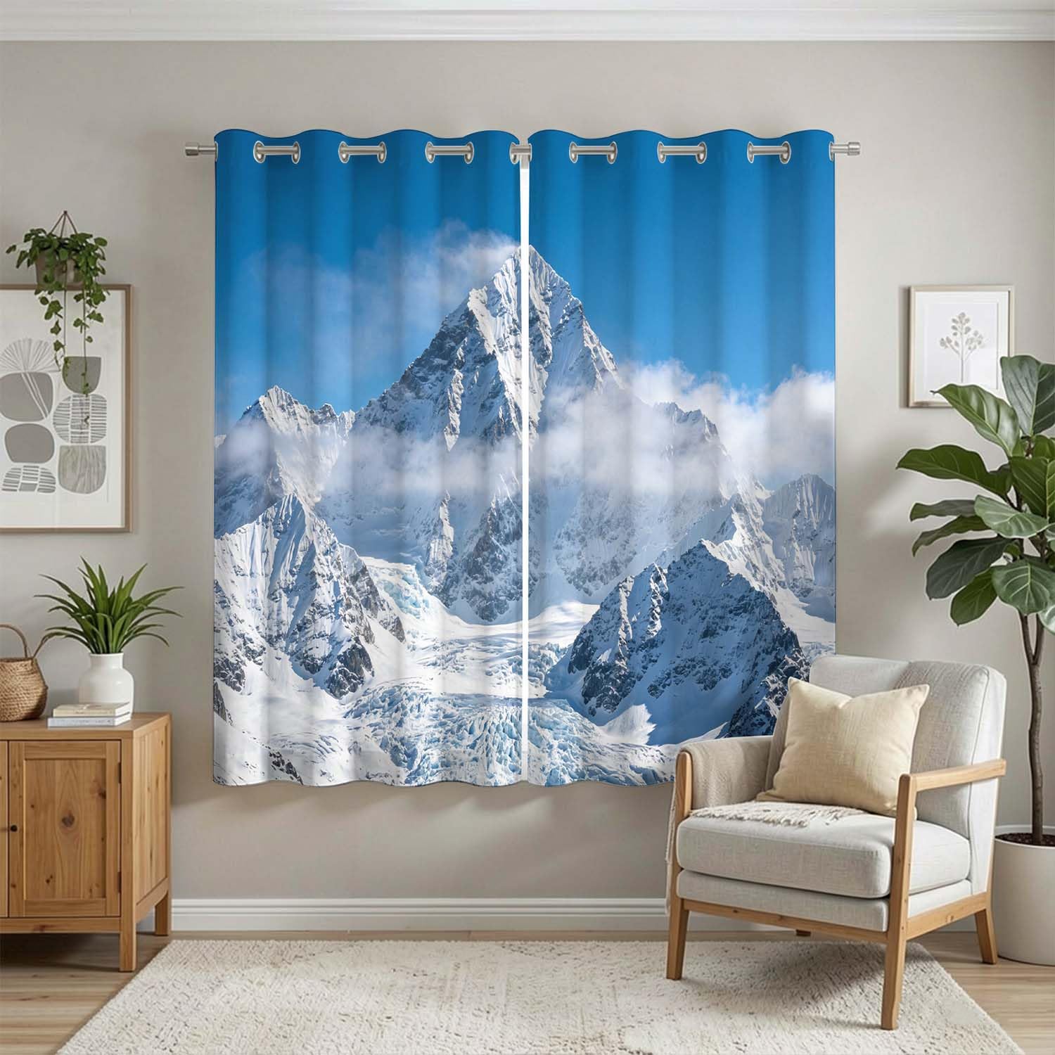 Tende Oscuranti Montagne di Neve per Interni 2 Pannelli 150x250 cm