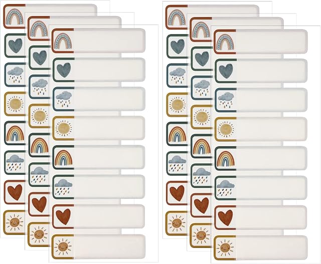 KINBOM 120pcs Waterproof All Purpose Labels, Baby Bottle Labels Kids Labels Waterproof Cute Write on Name Stickers Kids Name Stickers Personalized for Daycare Water Bottles Organizing Containers