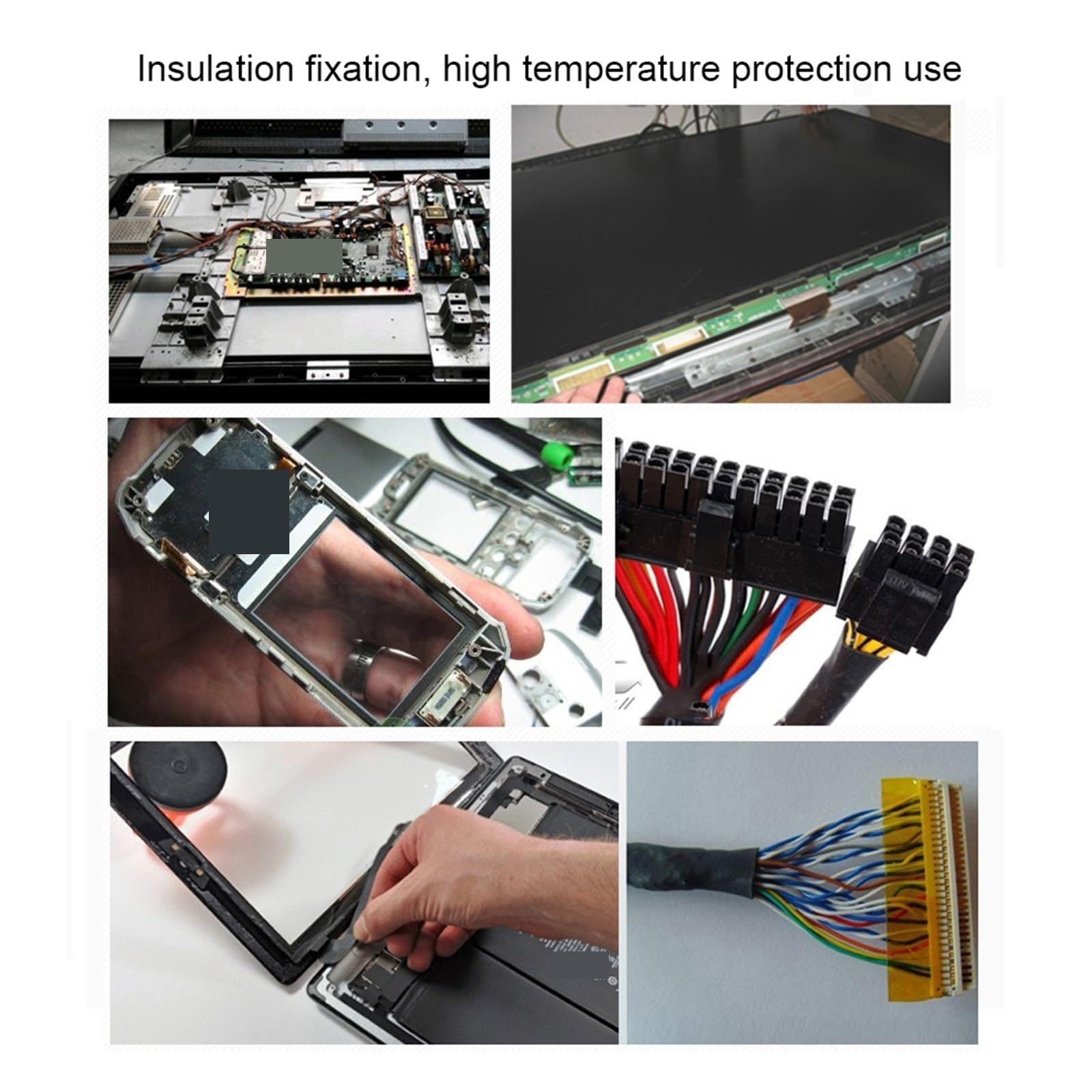 DAVBIR Cinta de Acetato Aislamiento eléctrico Negro Resistente a Altas temperaturas LCD Auriculares Datos Automóvil Arnés de cableado Adhesivo de fijación Perfection (Size : 30M, Color : 55mm)