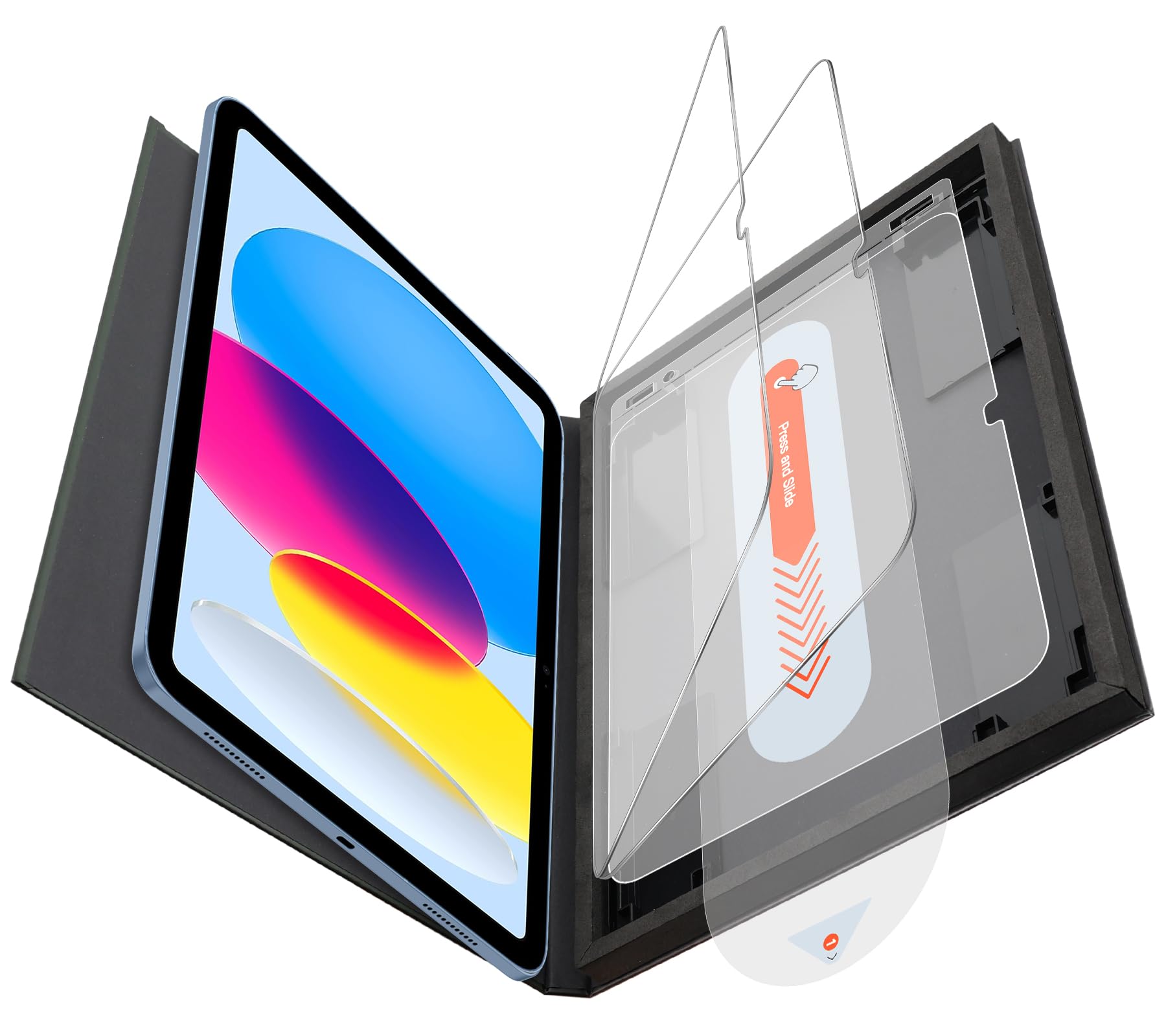 OMOTON Screen Protector for iPad A16 11th Generation 11 inch 10th Generation 10.9 inch (2025/2022), Tempered Glass with Easy Installation Tray, Case