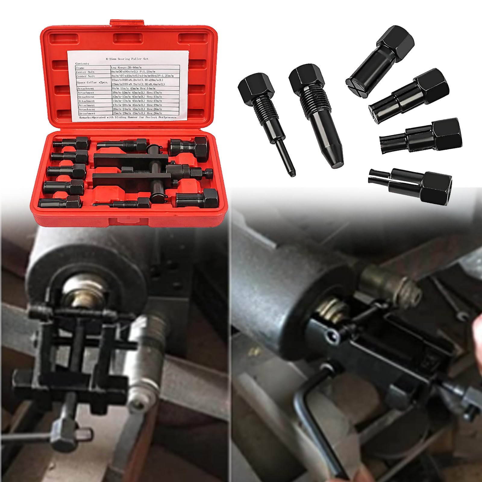 Estrattore Cuscinetti, 10Pcs Set Estrattore Cuscinetto Moto, Kit Estrattore Cuscinetto Ruota, Estrattore di Cuscinetti, Texture Rimozione Cuscinetto Moto e Set Strumenti di Installazione