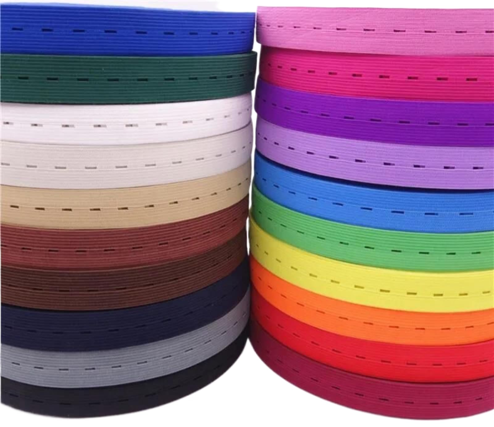 Bandas Elásticas Banda Elástica Ajustable Con Ojal De Color Caramelo De 20Mm, Fruta verde de 30 metros, 20mm de 30 metros