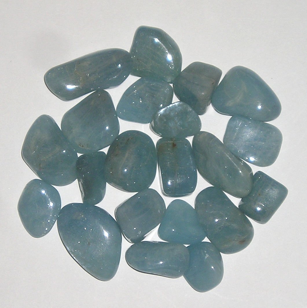 Rocks: Blue Beryl Tumbled Stones 1/4 Lb Bulk Pk sm-med