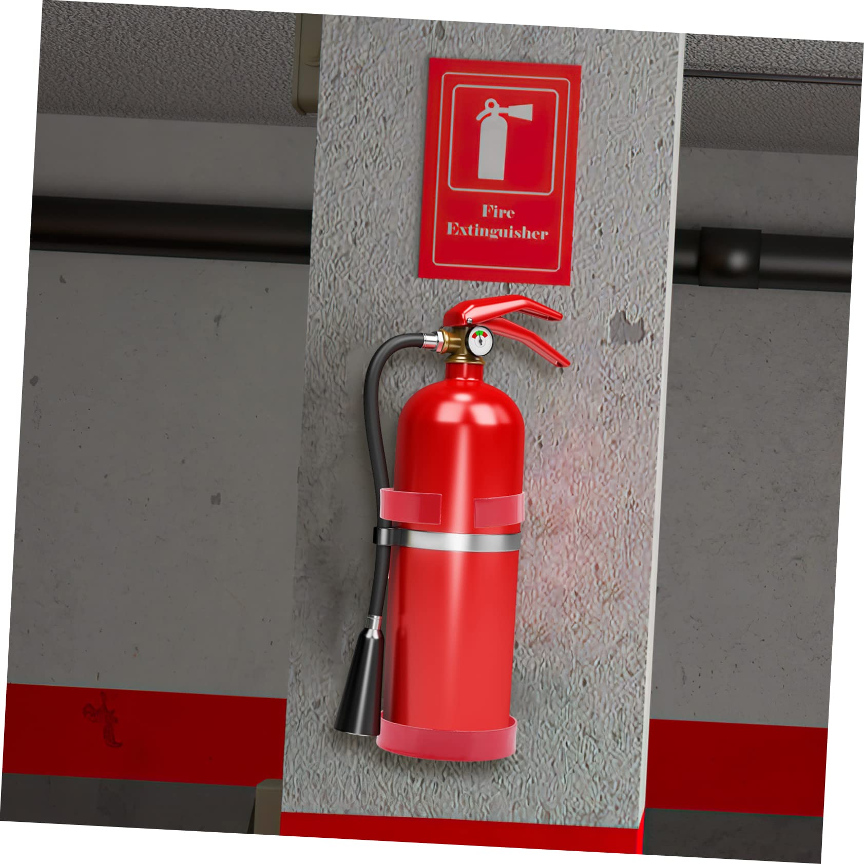 Lurrose Supporto per Estintore in Metallo Rosso Compatibile Auto e Casa, Montaggio a Muro Facile