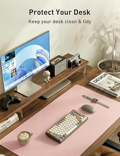 Miniatura 176 de Aothia Tapete protector de escritorio, alfombrilla para mouse, antideslizante, impermeable, de piel sintética, secante de escritorio, para Verde