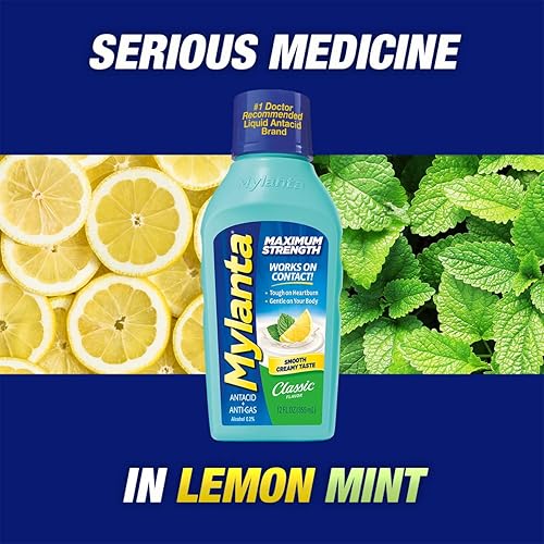 Miniatura 4 de Mylanta Antiácidos y alivio de gases, fórmula de máxima fuerza, sabor clásico, 12 onzas líquidas y tabletas antiácidas masticables TUMS Ultra