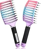 KTKUDY Wet or Dry Detangling Hair Brush for All Hair Types - Eliminates Knots & Reduces Breakage Hairbrush - Tangle Free Detangler Brush For Women Men & Kids, Single, 1 Count