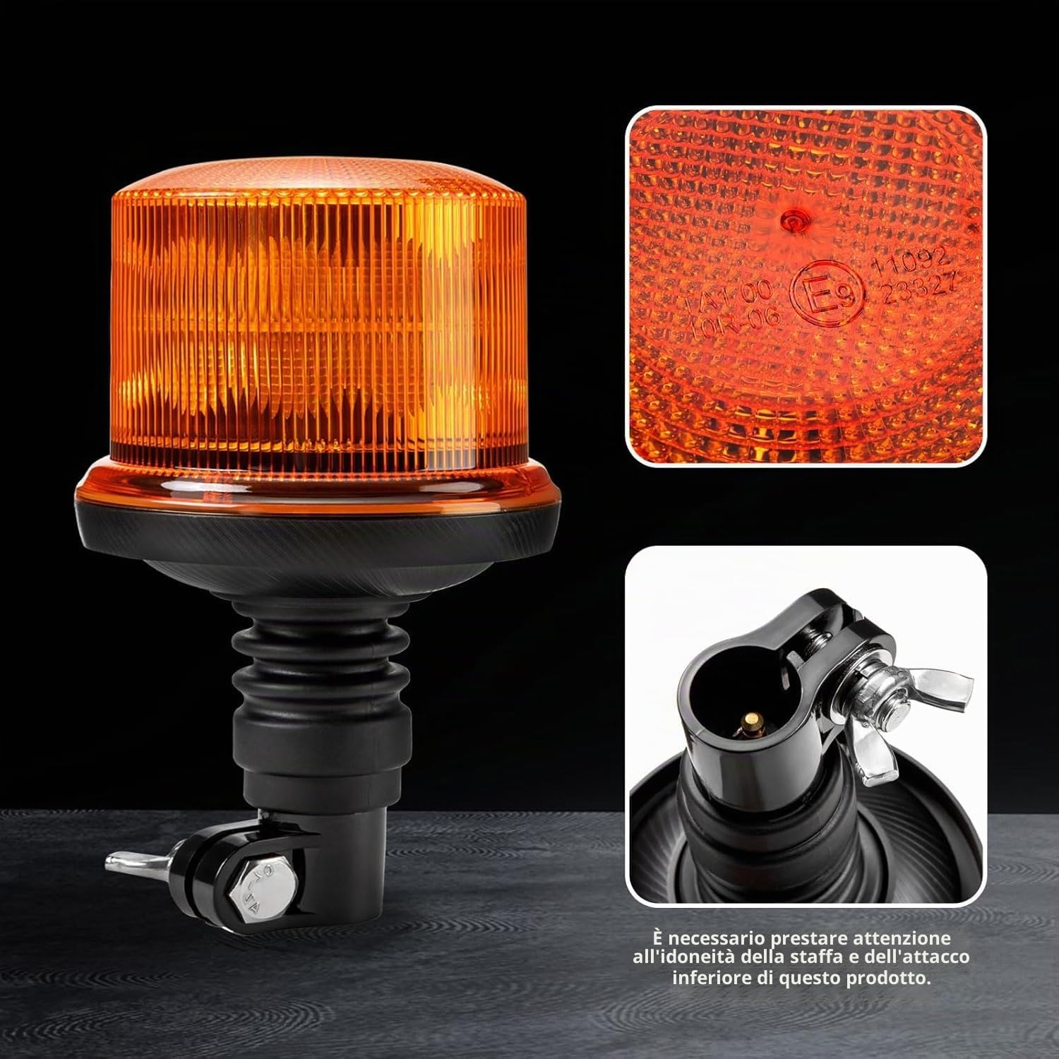 2 Fari Rotanti LED Arancioni, 4 Modalità Lampeggiante e 3 Modalità Rotanti 1 Modalità Crociera, 12V-24V CC IP67 per Auto, UTV, Trattore, Carrello Elevatore, Carrello da Golf