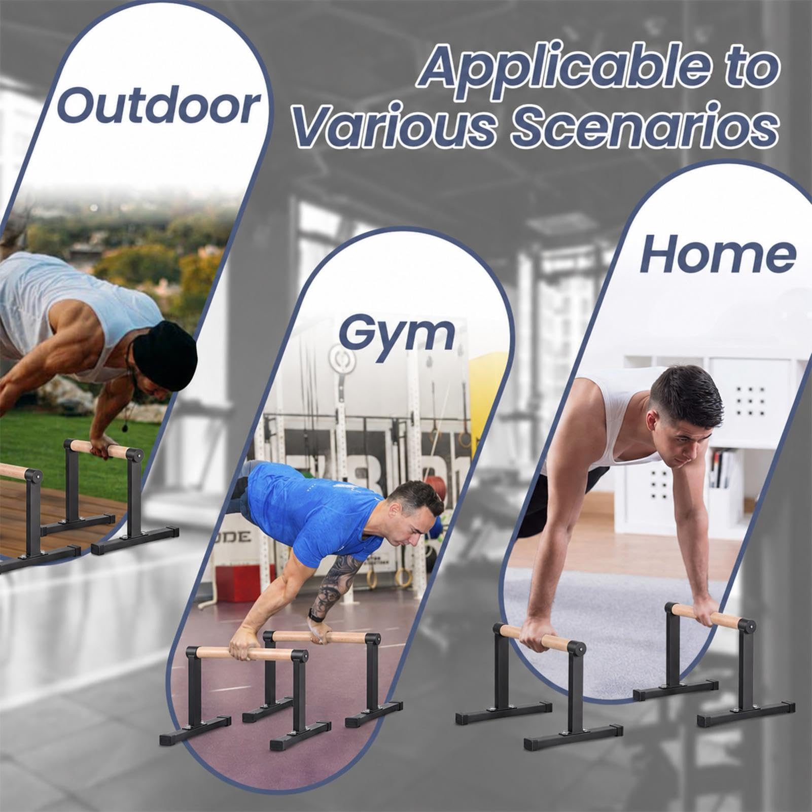 Parallettes Calisthenics Holz Rutschfeste Liegestützgriff bis 200kg Dip Bar