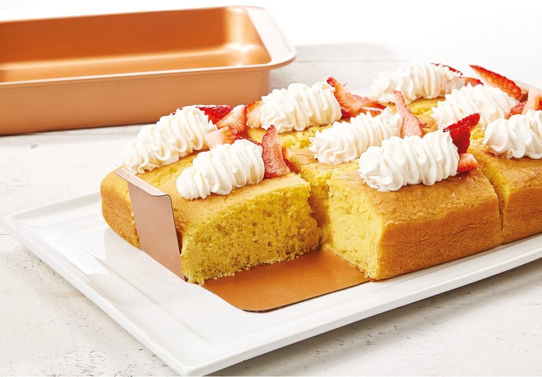 Copper Chef Bake and Crisp Set Medium - Baking Tray Roasting Tin & Copper Crisper with Air Tight Lid