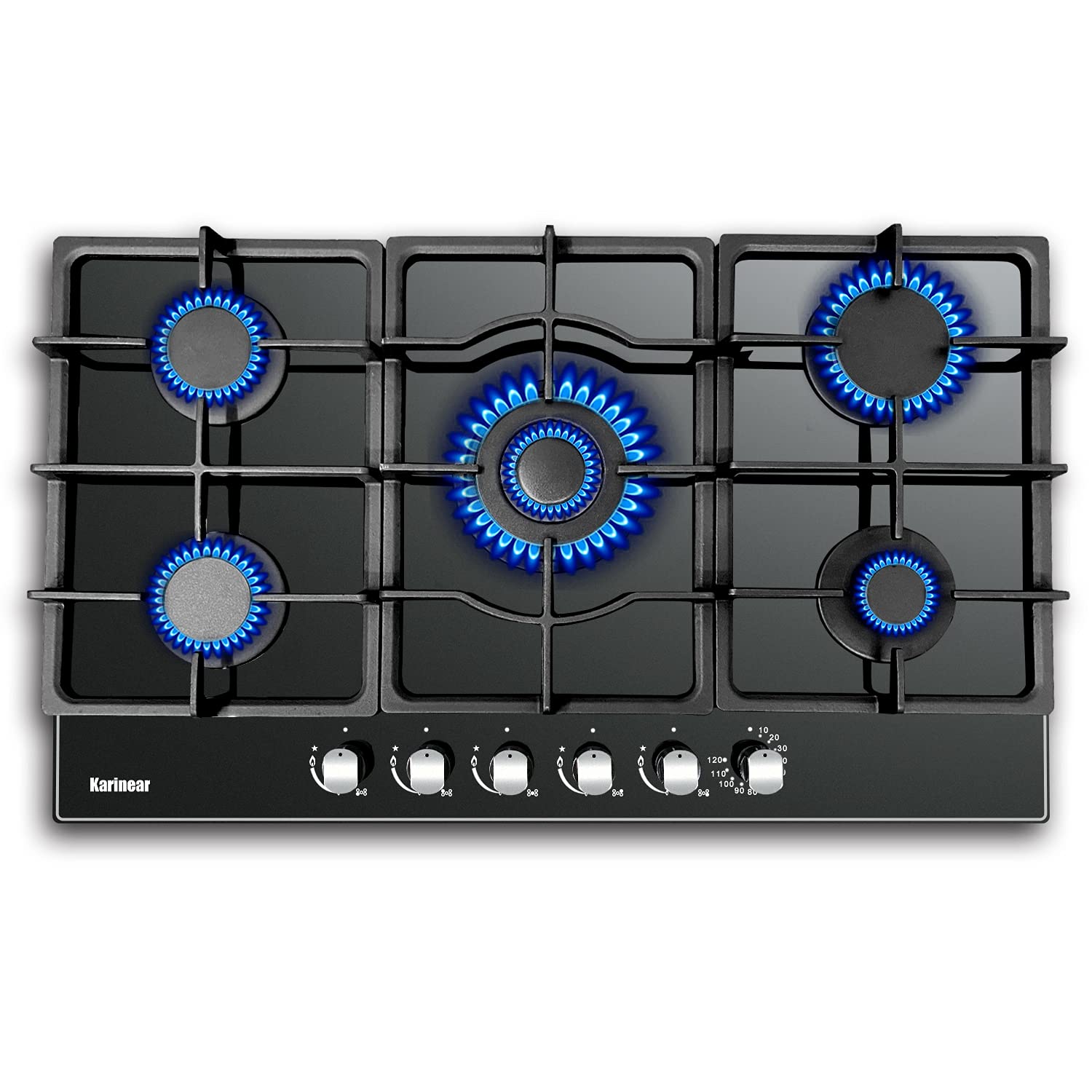 Karinear Builtin 34.5 Inch Gas Cooktop 5 Burners Gas Stove Top