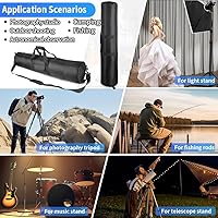 Vista 7 de HEMMOTOP Funda de transporte para trípode de 39 pulgadas, bolsa ligera acolchada de 0.2 pulgadas con correa para el hombro y asa de transporte