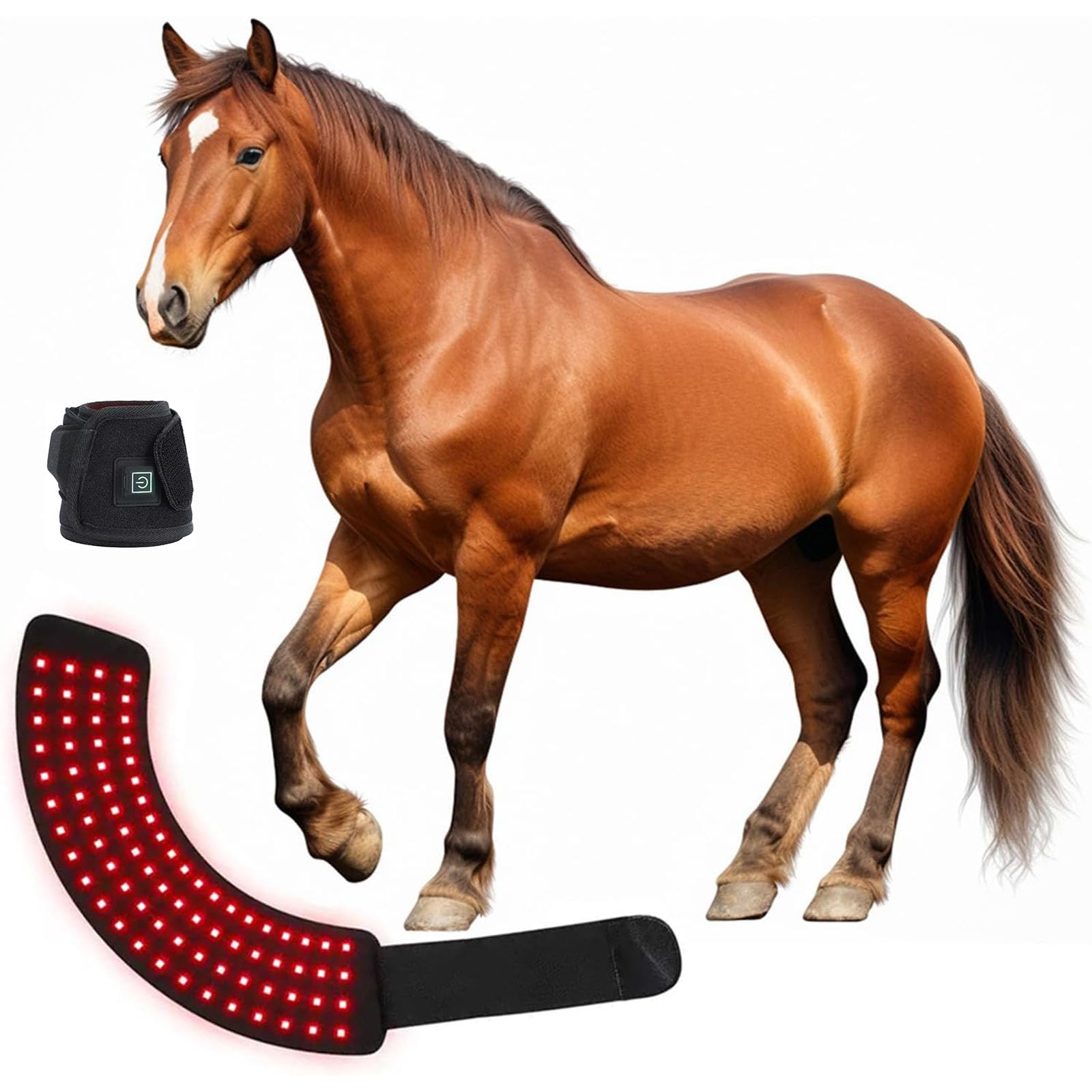 Dispositivo De Terapia De Luz Roja Led para Cascos De Caballos, Envoltura PortáTil De Terapia De Infrarrojo Cercano para Caballos, Terapia De Luz Profunda