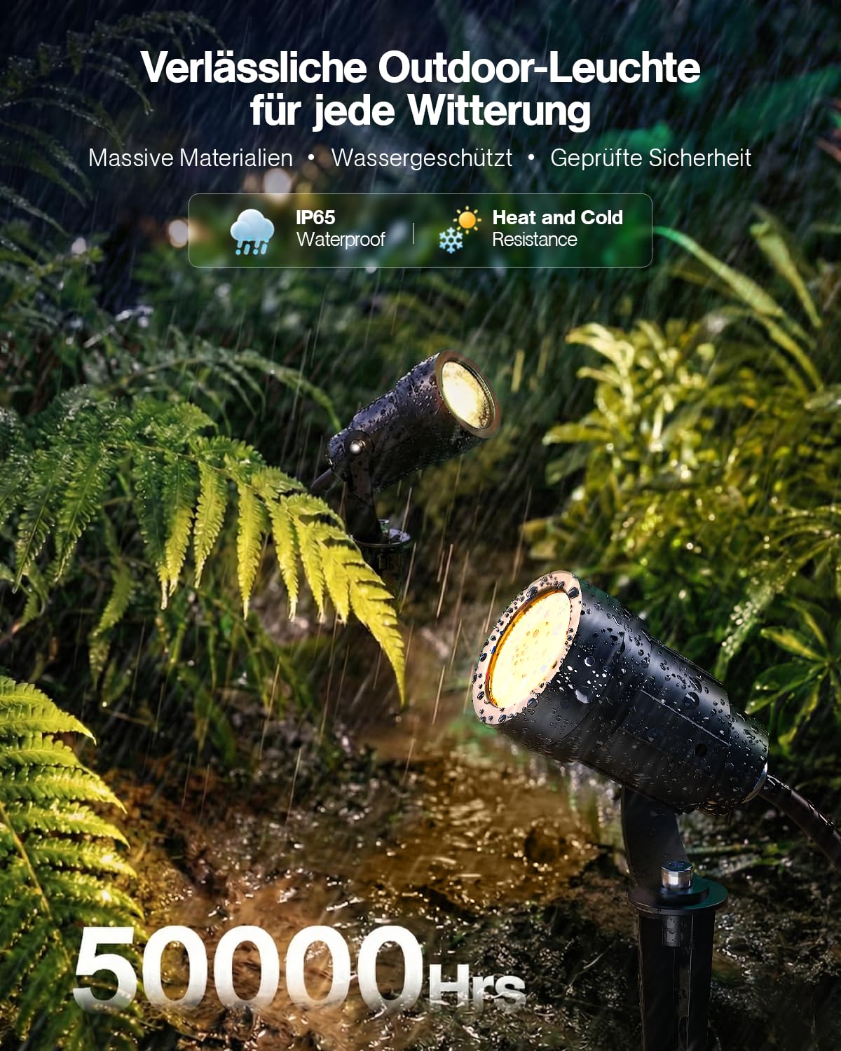 HIBOITEC 5W Dimmbar Gartenbeleuchtung 4er Set, Dämmerungssensor & Timer, 250LM 2700K Warmweiß Gartenstrahler mit 40W Transformator, IP65 Wasserdicht Gartenlampen für Draußen, Bäume