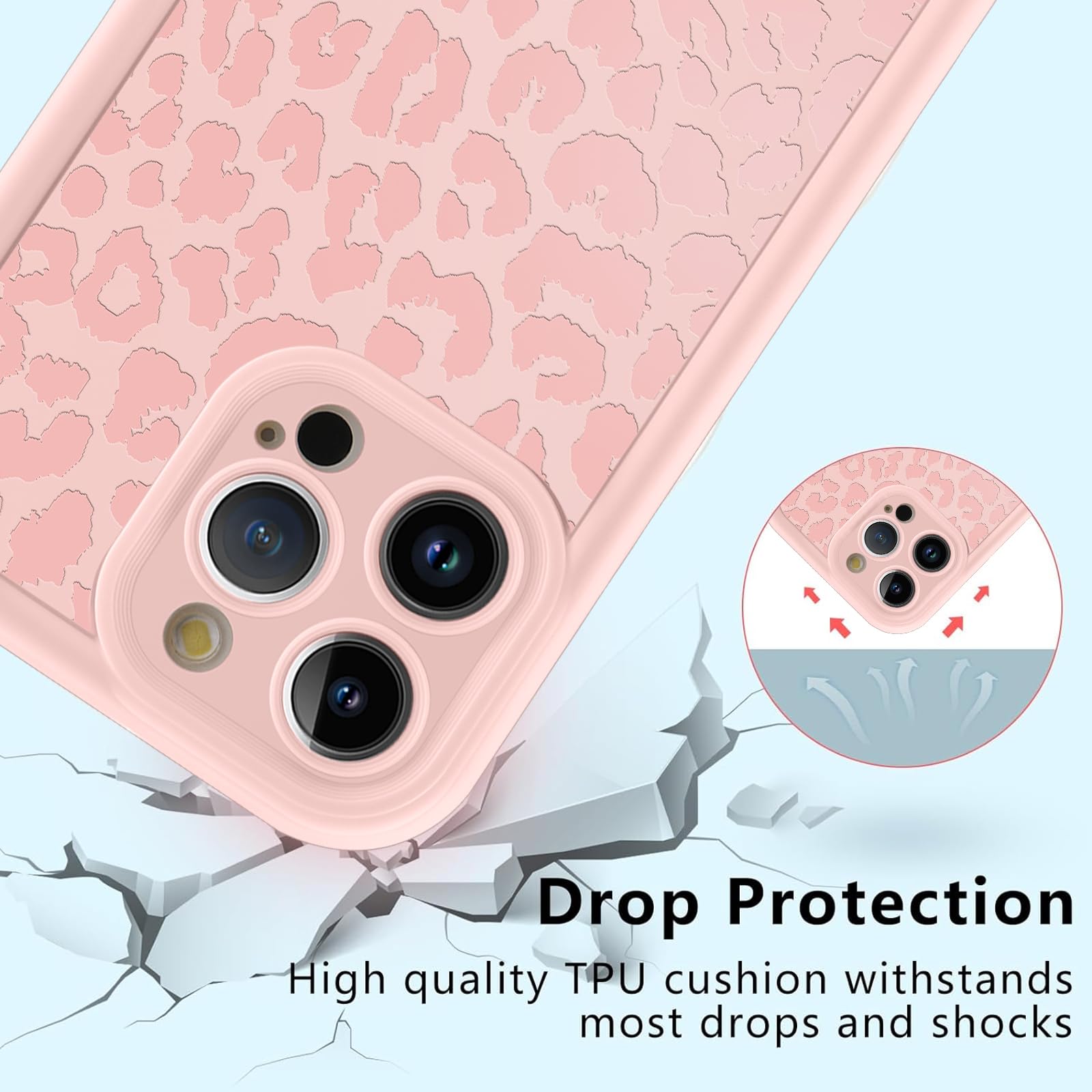 Coalbooliy Custodia Per iPhone 12 6,1'', Cellulare Nero Silicone Morbido Cover per telefono Aesthetic Modello Leopardato Disegni Protezione Fotocamera Antiurto Protettiva Case, 04