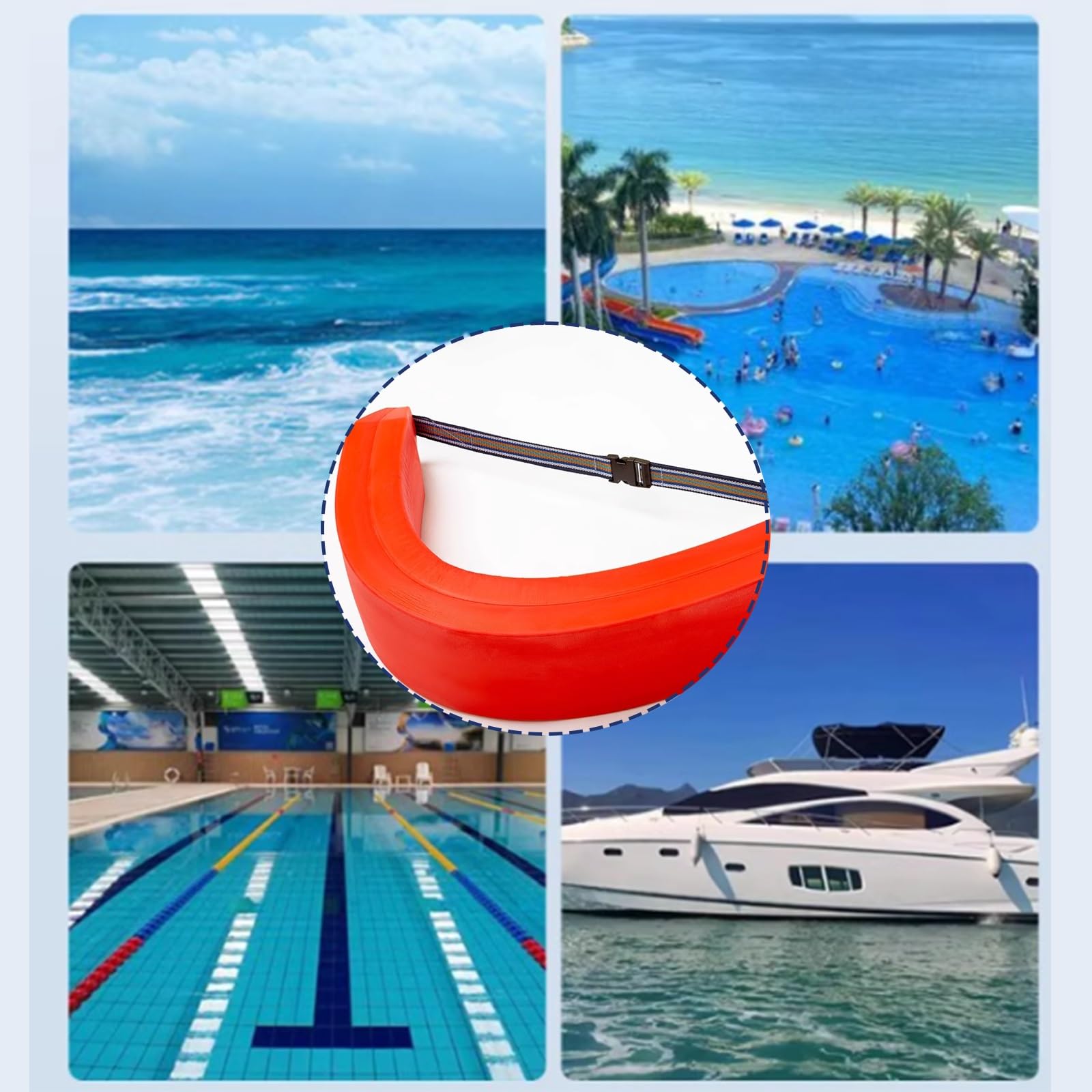 HAIXHX schwimmboje Rettungsschlauch 97 cm/38,5 Zoll schwimmende Rettungsboje, 2 Stück biegsame Rettungsringe mit Schwimmkörpern, Sicherheitsausrüstung für Schwimmbäder(Yellow)