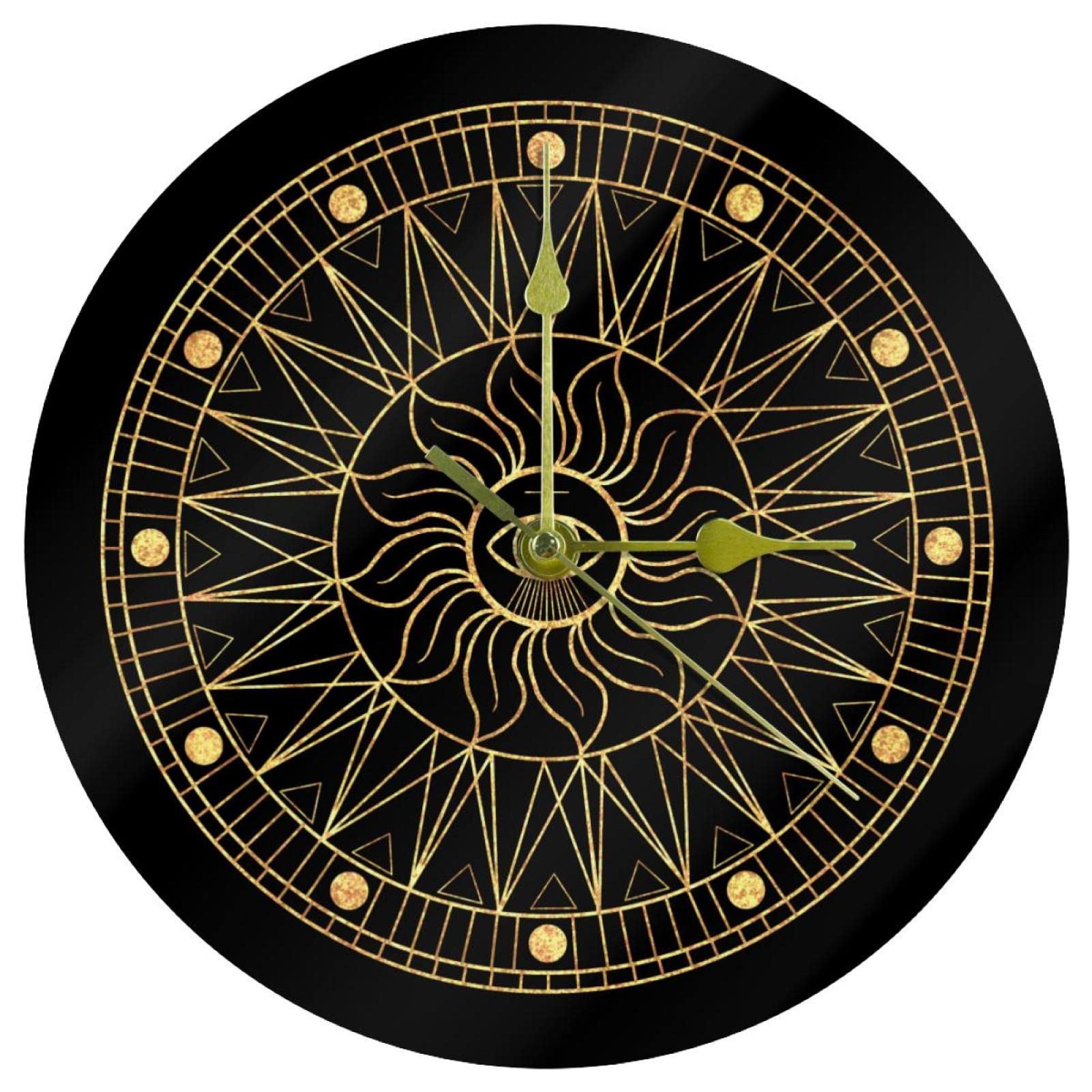 Horloge murale en acrylique 24 cm œil du soleil silencieuse pour bureau