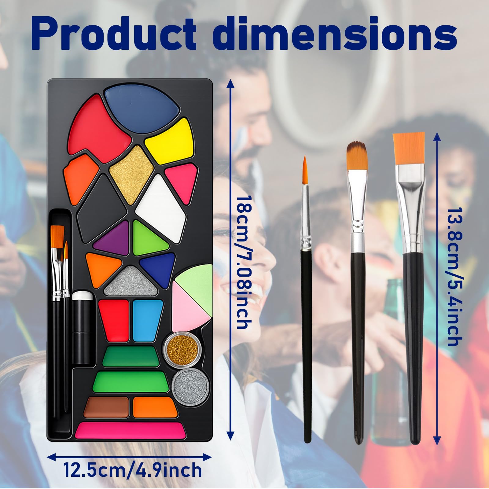Face Painting Kit - 20 Colors, Glitter & Brushes -2 Face Painting Kit - 20 Colors, Glitter & Brushes -2