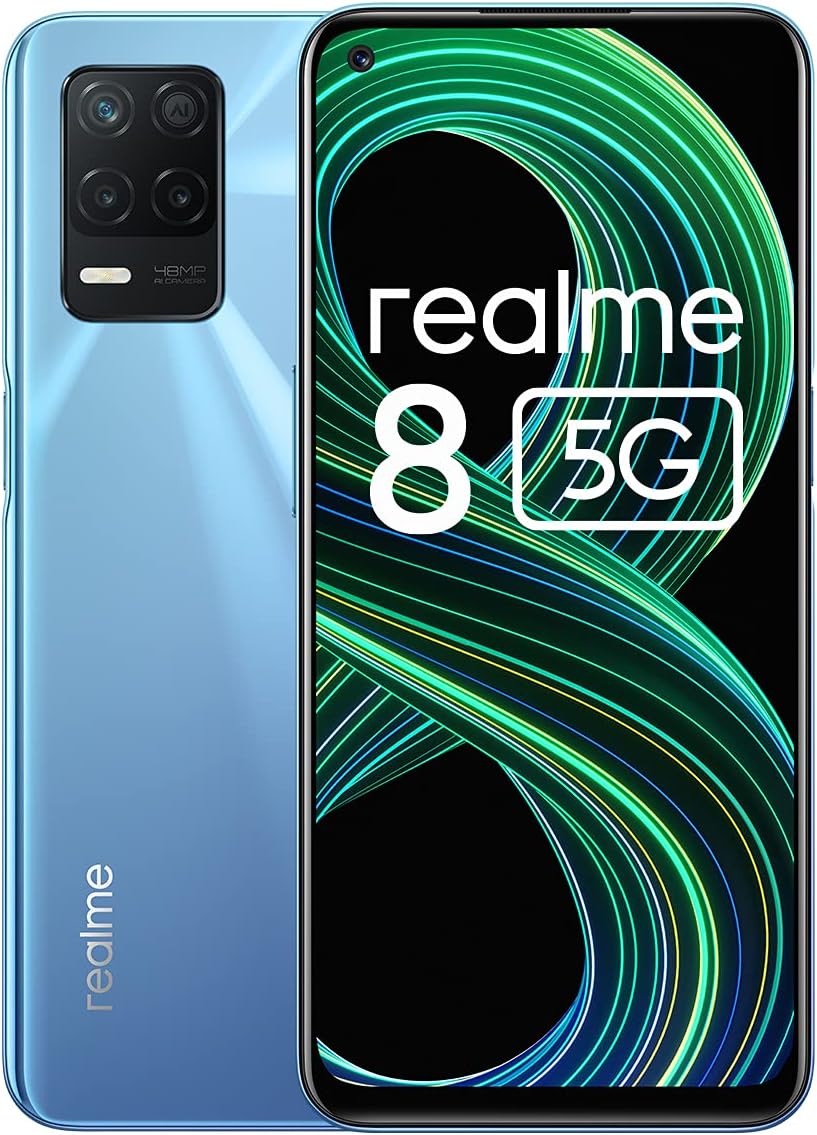 Realme 8 5G Dual SIM 128GB ROM + 6GB RAM (GSM Only | No CDMA) Factory Unlocked 5G/LTE Smartphone (Supersonic Blue)-International Version